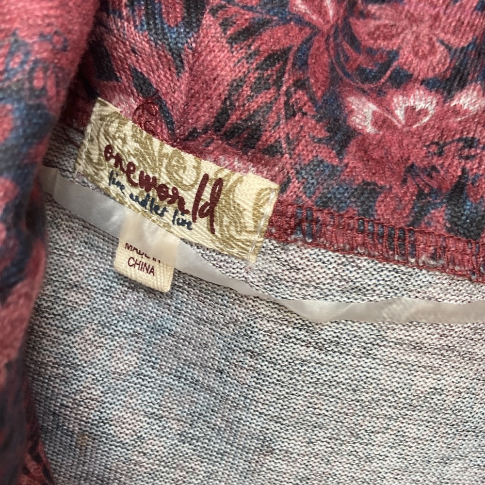 One world floral print top with pockets with bling details bohemian casual 3X - Picture 13 of 17